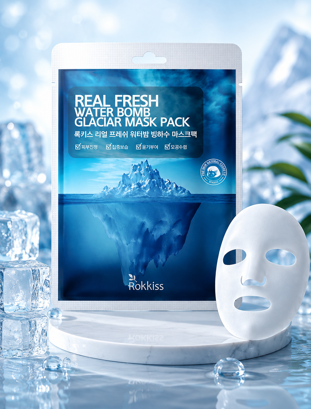 Rokkiss - Real Fresh Water Bomb Glaciar Mask pack (23g x 10pcs).