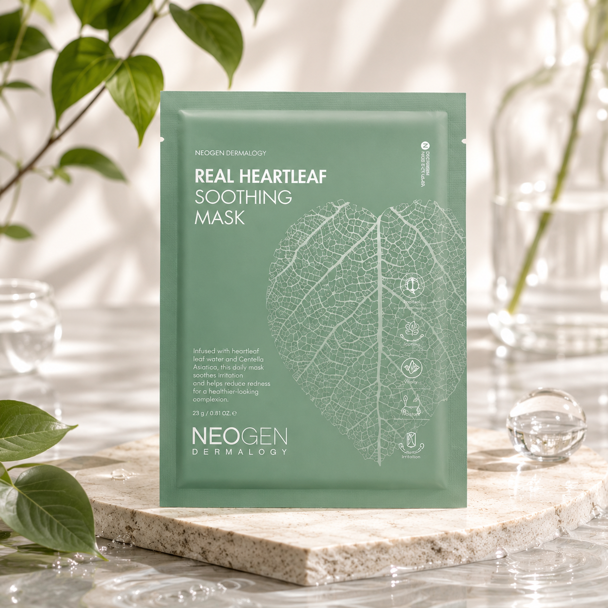 NEOGEN - Dermatologist Tested Real heartleaf Soothing Mask (37g x 5pc)